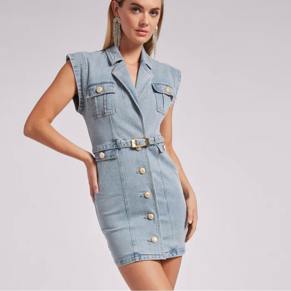 NWT Generation Love Light Blue Denim Mini Dress
